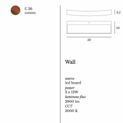 Viadurini Lighting Moderne Wandleuchten-Moderne Design-Wandleuchte aus Stahl L50x H3.5xSp 10 cm Eldora