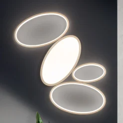Viadurini Lighting Moderne Deckenleuchten-Moderne dimmbare LED-Deckenlampe aus weißem oder goldenem Metall - Raissa