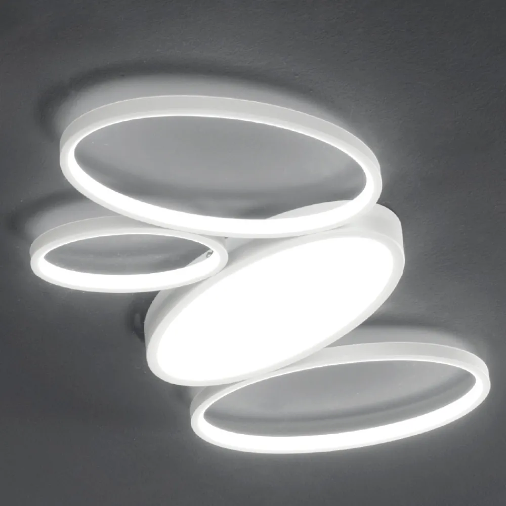 Viadurini Lighting Moderne Deckenleuchten-Moderne dimmbare LED-Deckenlampe aus weißem oder goldenem Metall - Raissa