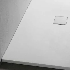 Viadurini Bathroom Rechteckige Duschwannen-Moderne Duschwanne 120x90 in Resin White Velvet Effect Finish - Estimo