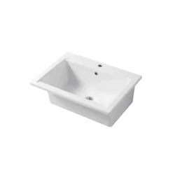 Viadurini Bathroom Keramikwaschbecken-Moderne Einlochspüle aus weißer oder farbiger Keramik Panama