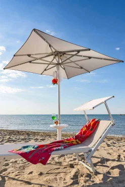 Viadurini in the Garden Sonnenliegen-Moderne Garten Chaiselongue mit Sonnenschirm und liegender Rückenlehne - Arnold