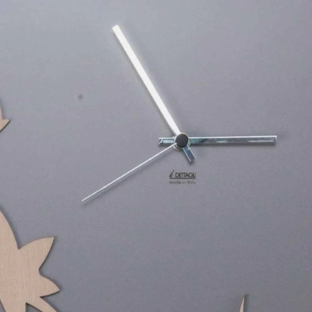 Viadurini Time Design Wanduhren-Moderne graue Wanduhr mit rechteckigem Design aus verziertem Holz - Gallium