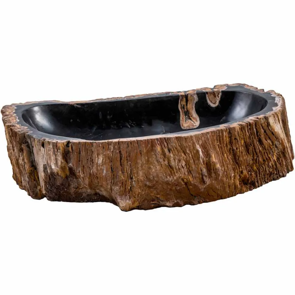 Viadurini Bathroom Holzwaschbecken-Moderne handgefertigte Waschtischplatte aus fossilem Holz, Negrar