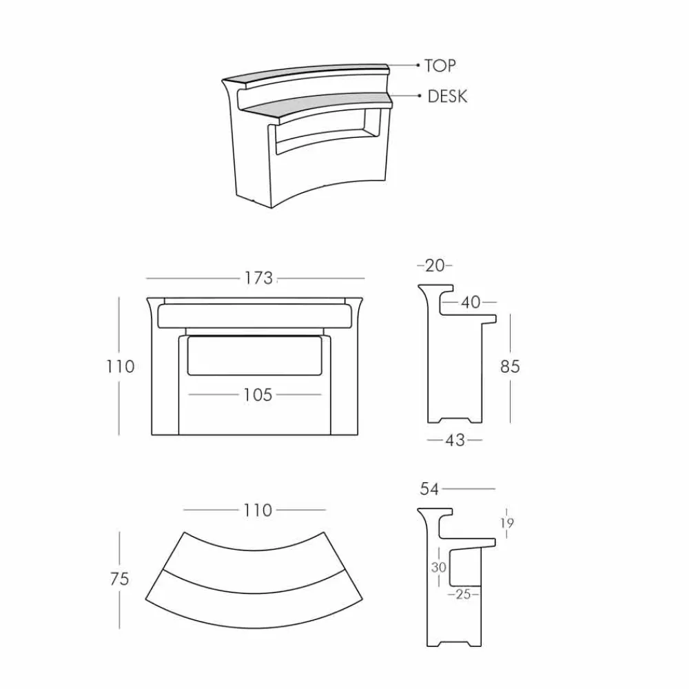 SLIDE Gartenideen|Bartheke Für Zuhause-Moderne helle Bartheke im Freien Break Bar hergestellt in Italien