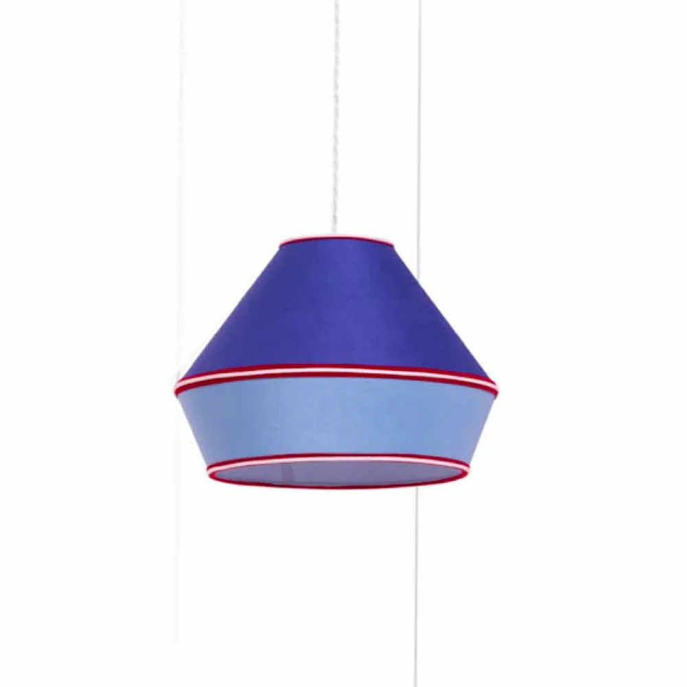 Viadurini Lighting Moderne Pendelleuchten-Moderne Hängelampe mit blauem Baumwolllampenschirm Made in Italy - Soja
