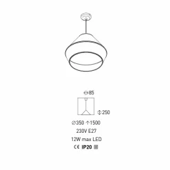 Viadurini Lighting Moderne Pendelleuchten-Moderne Hängelampe mit blauem Baumwolllampenschirm Made in Italy - Soja