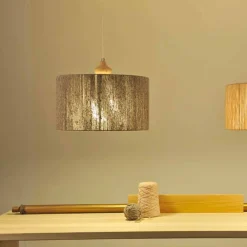 Viadurini by Sideform Moderne Pendelleuchten-Moderne Hängelampe mit Holzelement Bois