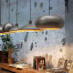 Aldo Bernardi Moderne Pendelleuchten-moderne Hängeleuchte aus antikem Stahl Durchmesser  475 mm – Materia