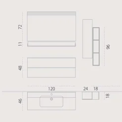 Viadurini Badmöbel Hängend-Moderne hängende Badezimmerkomposition made in Italy, Bari