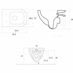 Viadurini Bathroom Wc-Moderne Hängetoilettenvase aus weißer oder farbiger Keramik Trabia