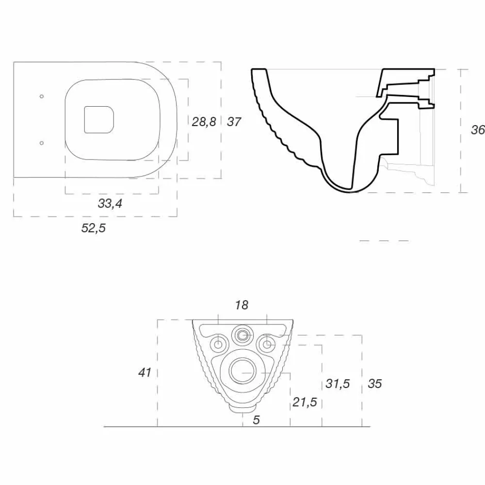Viadurini Bathroom Wc-Moderne Hängetoilettenvase aus weißer oder farbiger Keramik Trabia