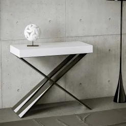 Viadurini Living Ausziehbarer Konsolentisch-Moderne Konsole, ausziehbar auf 300 cm, mit anthrazitfarbenem Rahmen, hergestellt in Italien – Avventura