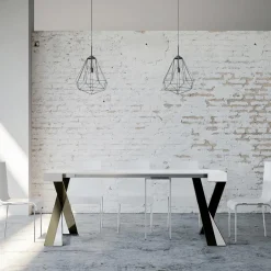 Viadurini Living Ausziehbarer Konsolentisch-Moderne Konsole, ausziehbar auf 300 cm, mit anthrazitfarbenem Rahmen, hergestellt in Italien – Avventura