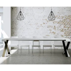 Viadurini Living Ausziehbarer Konsolentisch-Moderne Konsole, ausziehbar auf 300 cm, mit anthrazitfarbenem Rahmen, hergestellt in Italien – Avventura