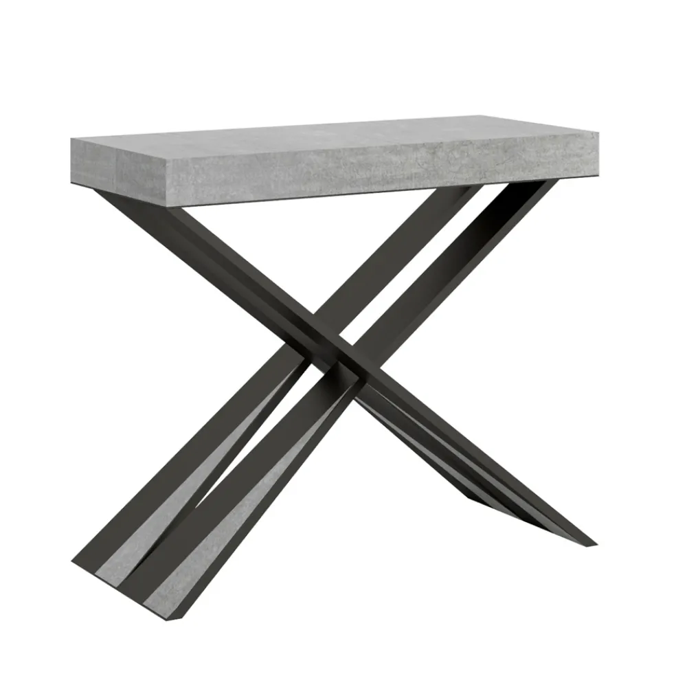 Viadurini Living Ausziehbarer Konsolentisch-Moderne Konsole, ausziehbar auf 300 cm, mit anthrazitfarbenem Rahmen, hergestellt in Italien – Avventura