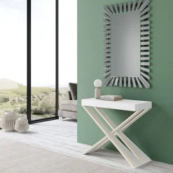 Viadurini Living Ausziehbarer Konsolentisch-Moderne Konsole, ausziehbar auf 300 cm, mit weißem Rahmen, hergestellt in Italien – Spiegel