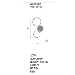 Viadurini Lighting Moderne Wandleuchten-Moderne LED-Wandleuchte mit goldlackierter Metallstruktur - Punto