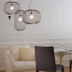 Viadurini Lighting Designer Pendelleuchten-Moderne Pendelleuchte aus Stahl 48x H40x L.cavo100 cm Beren