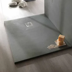 Viadurini Bathroom Rechteckige Duschwannen-Moderne rechteckige Duschwanne in Harzbetoneffekt 90x70 cm - Cupio