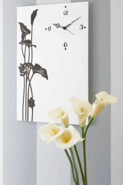 Viadurini Time Design Wanduhren-Moderne rechteckige Wanduhr in weiß verziertem Design Holz - Croco