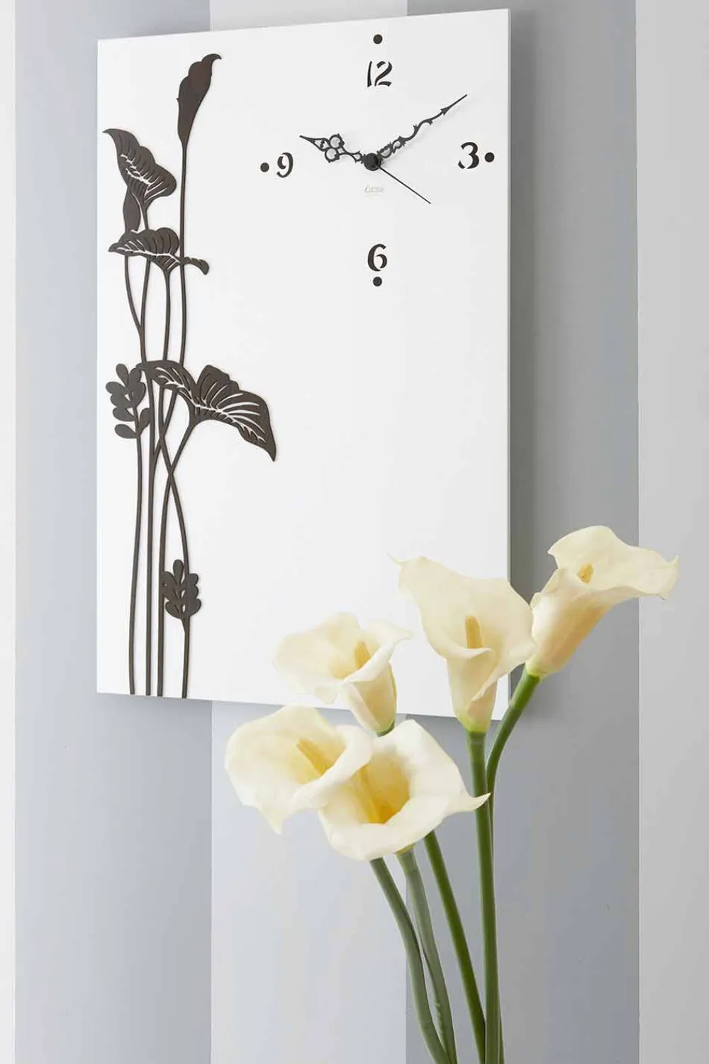 Viadurini Time Design Wanduhren-Moderne rechteckige Wanduhr in weiß verziertem Design Holz - Croco