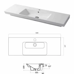 Viadurini Bathroom Keramikwaschbecken-Moderne Spüle zur Wandmontage und Wandeinsatz aus farbiger Keramik Maida