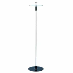Viadurini Lighting Moderne Stehlampen-Moderne Stehlampe mit verchromter Struktur und Glasplatte Made in Italy - Saturno