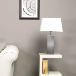 Viadurini Lighting Moderne Tischlampen-Moderne Tischlampe aus Stahl und weißem Renna Lampenschirm