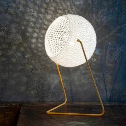 In-es.artdesign Moderne Tischlampen-Moderne Tischlampe Handgefertigte T1-Textur aus Baumwolle