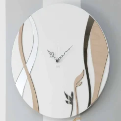 Viadurini Time Design Wanduhren-Moderne und runde Wanduhr mit dekoriertem Holzdesign - Harmonie