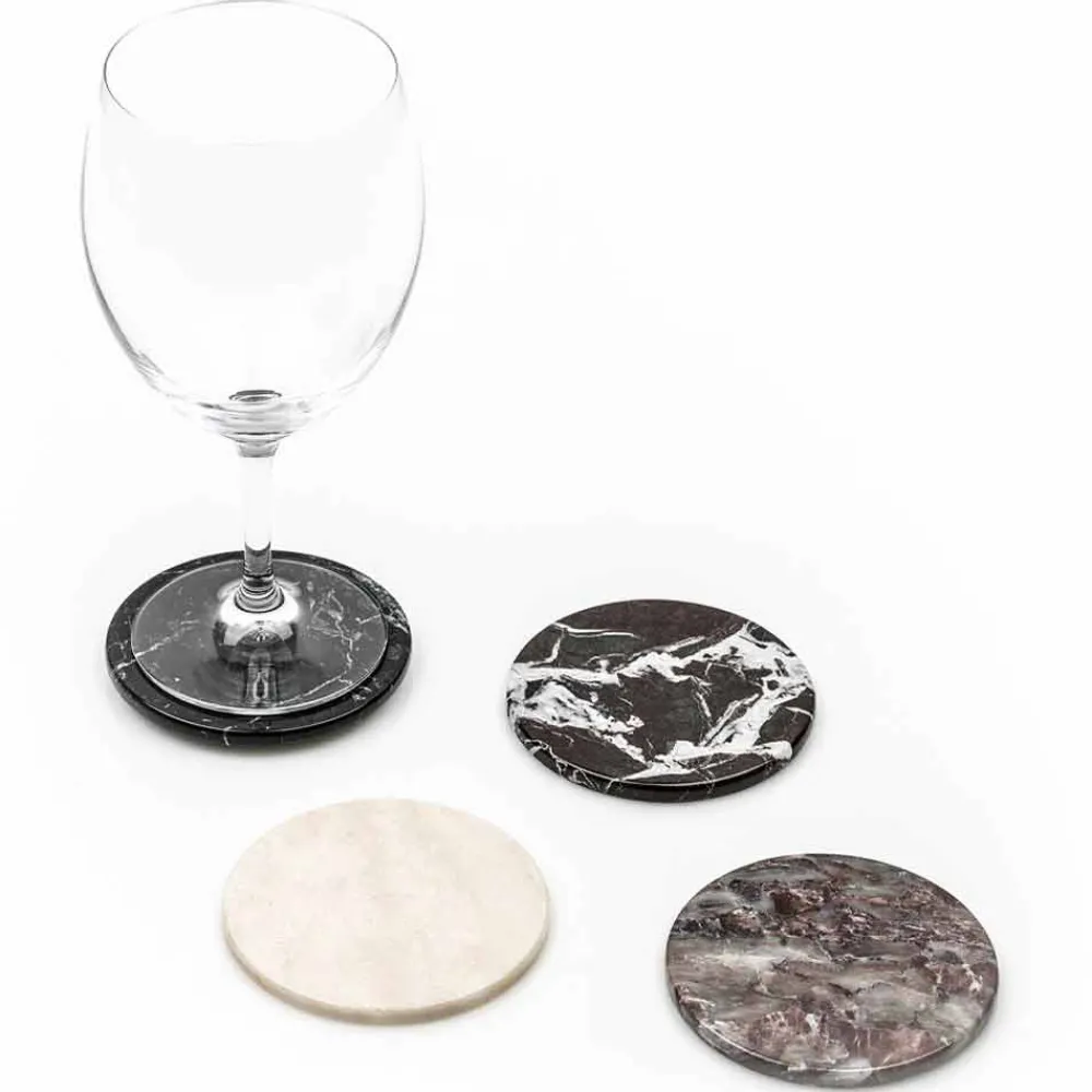 Viadurini Kitchen Küchenzubehör-Moderne Untersetzer aus farbigem Marmor Made in Italy, 2 Stück - Nessa