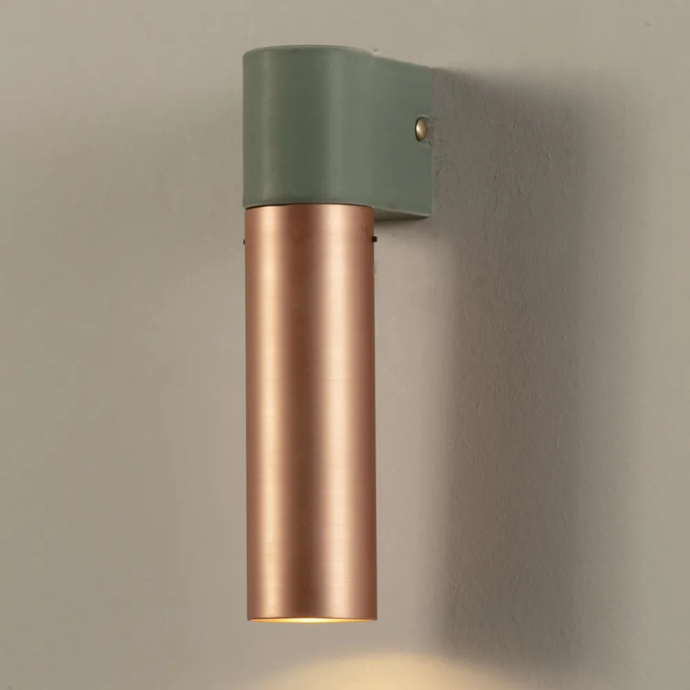 Toscot Moderne Wandleuchten-Moderne Wandlampe aus Keramik und gebürstetem Kupfer Made in Italy - Match