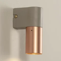 Toscot Moderne Wandleuchten-Moderne Wandlampe aus Keramik und gebürstetem Kupfer Made in Italy - Match