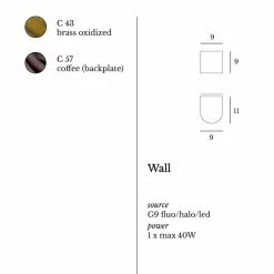 Viadurini Lighting Moderne Wandleuchten-Moderne Wandleuchte aus Messing und Stahl 11x H11xSP 12 cm Bernadet