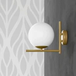 Viadurini Lighting Moderne Wandleuchten-Moderne Wandleuchte aus Metall, Messing und Opalglas Made in Italy - Carima