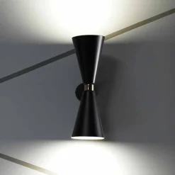 Viadurini Lighting Moderne Wandleuchten-Moderne Wandleuchte mit mattschwarzer Metallstruktur Made in Italy - Zaira