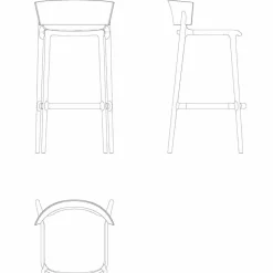 Vondom Outdoor Hocker-Moderner Außenhocker Africa aus Polypropylen mit Glasfaser, 4 Stück