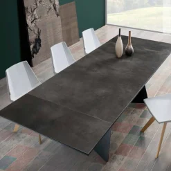 Viadurini Living Ausziehbare Esstische-Moderner ausziehbahrer Esstisch mit einer Tischplatte aus Steingut made in Italy, Erve