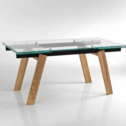 Viadurini Living Ausziehbare Esstische-Moderner ausziehbarer Esstisch aus Glas made in Italy, Azad