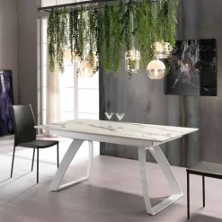 Viadurini Living Ausziehbare Esstische-Moderner ausziehbarer Tisch bis 270 cm mit Metallbeinen Villongo
