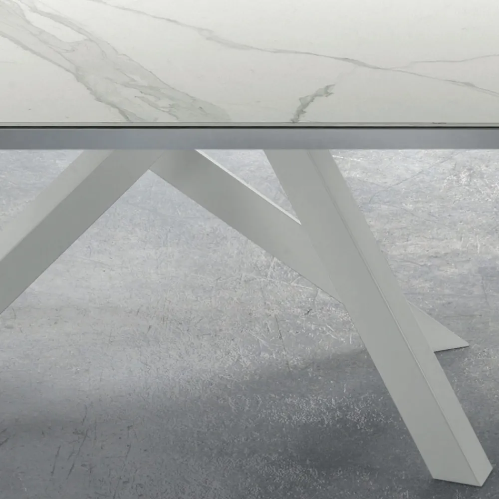 Viadurini Living Ausziehbare Esstische-Moderner ausziehbarer Tisch bis 278 cm aus Keramik, hergestellt in Italien – Settimmio