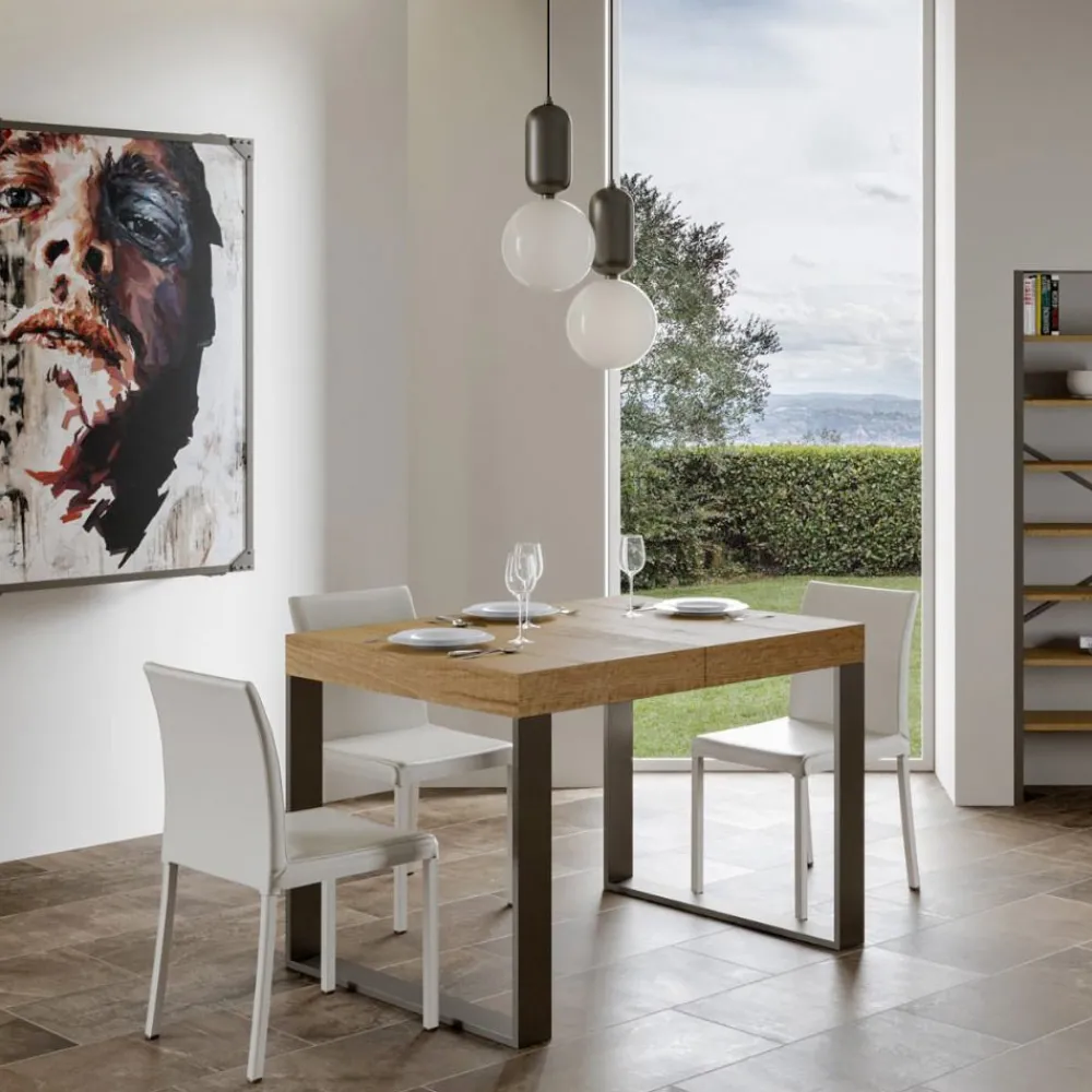 Viadurini Living Ausziehbare Esstische-Moderner ausziehbarer Tisch aus Melaminholz, hergestellt in Italien – Badesi