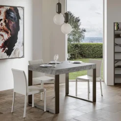 Viadurini Living Ausziehbare Esstische-Moderner ausziehbarer Tisch aus Melaminholz, hergestellt in Italien – Badesi