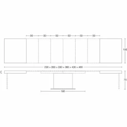 Viadurini Living Ausziehbare Esstische-Moderner ausziehbarer Tisch Bis zu 480 cm aus Holz Made in Italy - Michael