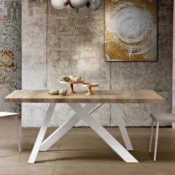 Viadurini Living Ausziehbare Esstische-Moderner ausziehbarer Tisch aus Melaminholz, hergestellt in Italien, Wilmer