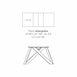 Viadurini Living Ausziehbare Esstische-Moderner ausziehbarer Tisch aus Melaminholz, hergestellt in Italien, Wilmer