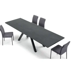 Viadurini Living Ausziehbare Esstische-Moderner ausziehbarer Tisch mit laminierter Holzplatte, hergestellt in Italien – Settimmio