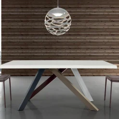 Viadurini Living Ausziehbare Esstische-Moderner ausziehbarer Tisch mit laminierter Holzplatte, hergestellt in Italien – Settimmio