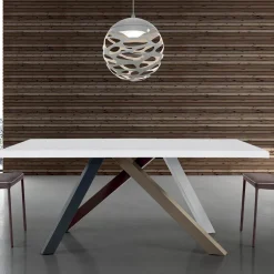 Viadurini Living Ausziehbare Esstische-Moderner ausziehbarer Tisch mit laminierter Holzplatte, hergestellt in Italien – Settimmio